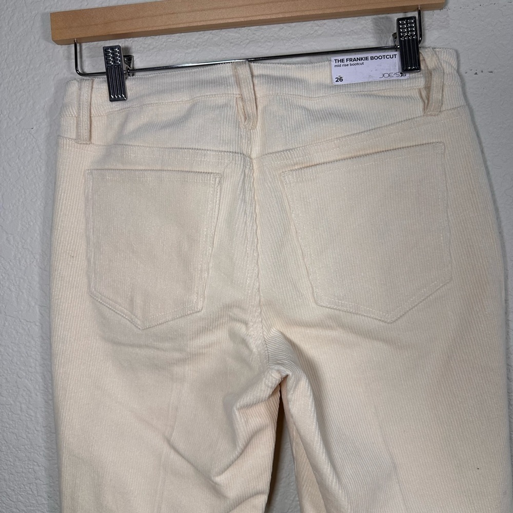 Joes Jeans Frankie Bootcut Corduroy Pants Cream Milk Mid Rise Side Slit Size 26 - Picture 7 of 9